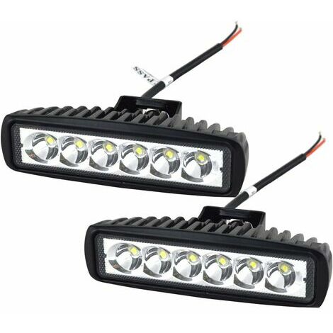 Phare de Travail LED Barre LED 12V 18W 15cm Projecteur LED Voiture Etanche IP67 Spot Feux Antibrouillard LED Feux de Travail pour 4x4 Moto Voiture Camion Tracteur SUV Bateau