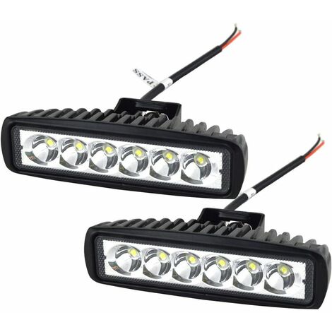 Phare de Travail LED Barre LED 12V 18W 15cm Projecteur LED Voiture Etanche IP67 Spot Feux Antibrouillard LED Feux de Travail pour 4x4 Moto Voiture Camion Tracteur SUV Bateau