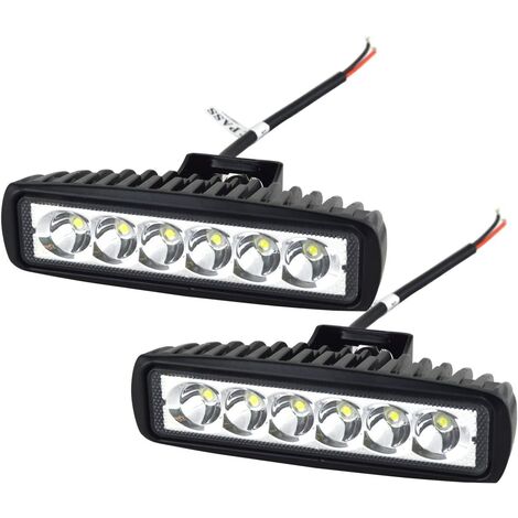 Phare de Travail LED Barre LED 12V 18W 15cm Projecteur LED Voiture Etanche IP67 Spot Feux Antibrouillard LED Feux de Travail pour 4x4 Moto Voiture Camion Tracteur SUV Bateau