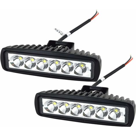 Phare de Travail LED Barre LED 12V 18W 15cm Projecteur LED Voiture Etanche IP67 Spot Feux Antibrouillard LED Feux de Travail pour 4x4 Moto Voiture Camion Tracteur SUV Bateau