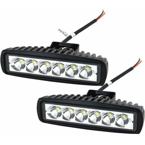 Phare de Travail LED Barre LED 12V 18W 15cm Projecteur LED Voiture Etanche IP67 Spot Feux Antibrouillard LED Feux de Travail pour 4x4 Moto Voiture Camion Tracteur SUV Bateau