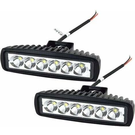 Phare de Travail LED  Barre LED 12V 18W 15cm Projecteur LED Voiture Etanche IP67 Spot Feux Antibrouillard LED Feux de Travail pour 4x4 Moto Voiture Camion Tracteur SUV Bateau