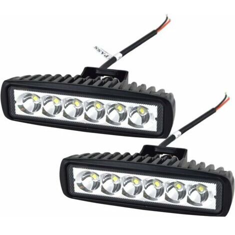Phare de Travail LED  Barre LED 12V 18W 15cm Projecteur LED Voiture Etanche IP67 Spot Feux Antibrouillard LED Feux de Travail pour 4x4 Moto Voiture Camion Tracteur SUV Bateau