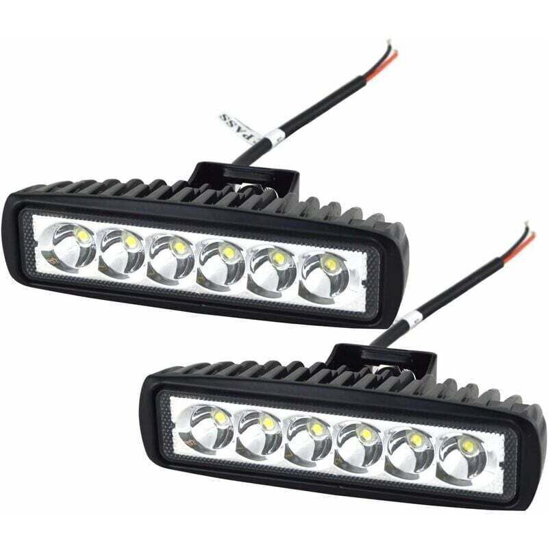 Phare de Travail led Barre led 12V 18W 15cm Projecteur led Voiture Etanche IP67 Spot Feux Antibrouillard led Feux de Travail pour 4x4 Moto Voiture