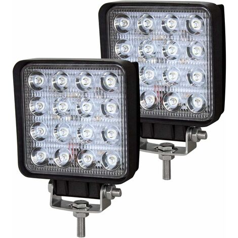 Phare de Travail LED Barre LED 12V 48W 10cm Projecteur LED Voiture Etanche IP67 Spot Feux Antibrouillard LED Feux de Travail pour 4x4 Moto Voiture Camion Tracteur SUV Bateau