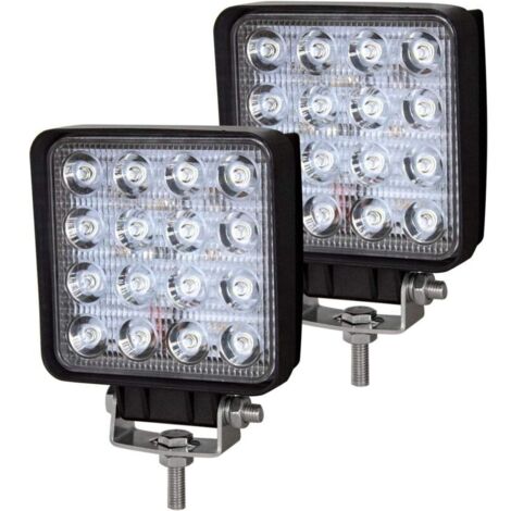 Phare de Travail LED Barre LED 12V 48W 10cm Projecteur LED Voiture Etanche IP67 Spot Feux Antibrouillard LED Feux de Travail pour 4x4 Moto Voiture Camion Tracteur SUV Bateau