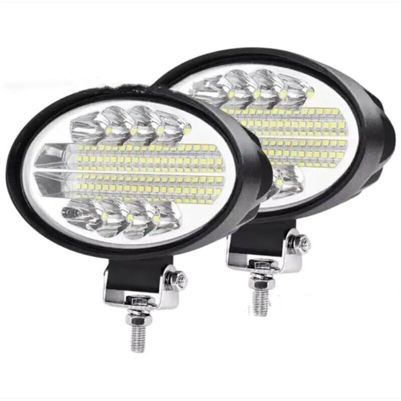 Phare de Travail LED Ovale 144W, Projecteur LED Voiture 12V/24V Etanche, Feu de Travail 5" Universel pour Camion, Tracteur, SUV & Bateau