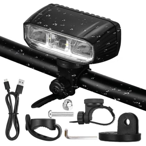 Phare de Vélo - Lumière De Vélo LED Rechargeable USB,Lampe