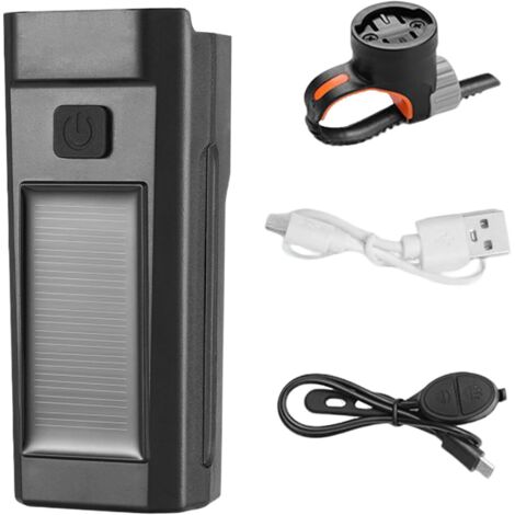 Phare De Vélo - Phare VTT Rechargeable Solaire Et USB - Éclairage Guidon