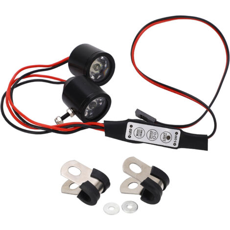 Phare LED 3W pour voiture RC, 8 modes dynamiques, interrupteur contrôlable, pour modification de modèle réduit