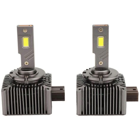 Phare LED 6000K avec dissipation thermique en tube cuivre, ampoules haute luminosité pour voiture, DC10‑30V, remplacement direct des ampoules halogènes.