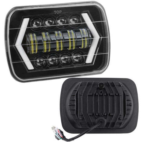Phare LED 7 pouces 300W pour Jeep Wrangler - Boîtier aluminium étanche - Projecteur avant carré