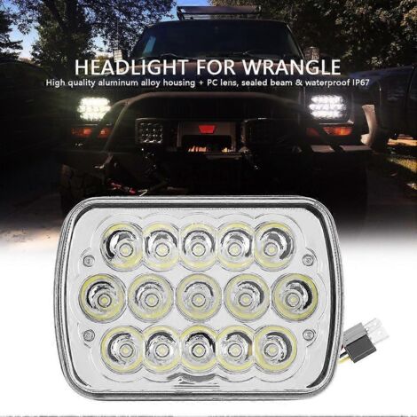 Phare LED 7 Pouces 45W Avant pour Jeep Wrangler 2007-2015, Feu de Route Puissant, Étanche IP67, Remplacement Direct.
