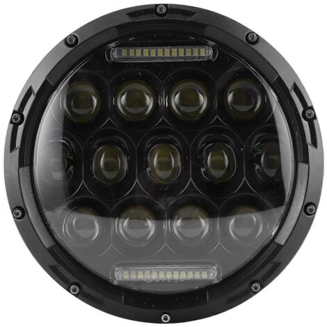 Phare LED 7 pouces 75W 6500K, haute luminosité efficace, compatible Jeep Wrangler, éclairage puissant et durable.