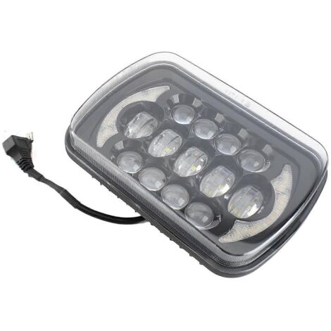 Phare LED 7 pouces 7x6 5x7 carré avec feux de route/croisement, DRL, clignotants, 200W, haute luminosité.
