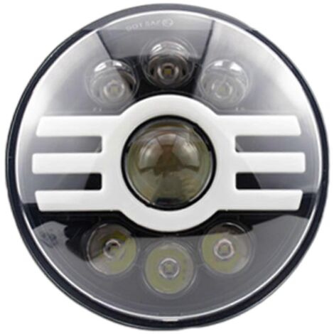 Phare LED 7 pouces H4 DRL rond 7' pour moto voiture, 3600lm 65W, éclairage puissant et durable.