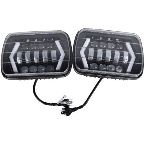 Phare LED 7 pouces, résistant à la norme IP67, Flux lumineux 6000, lampe frontale 6000K avec flèche lumineuse, 9 à 36v, 2 pièces