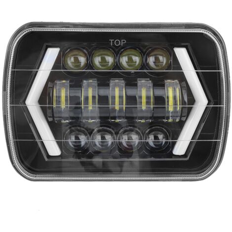 Phare LED carré de 7 pouces avec boîtier en aluminium, longue durée de vie, température de couleur de 4300K à 6000K, 9-30V, 300W, compatible avec Jeep Cherokee XJ (1984-2001).