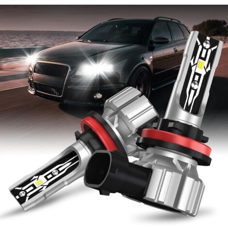 Phare LED H11, Ampoule H11 Led, 60W CSP 6000K Blanc Phares pour Voiture et Moto, Ampoules Auto de Remplacement pour Ampoule Halogènes et Kit Xenon