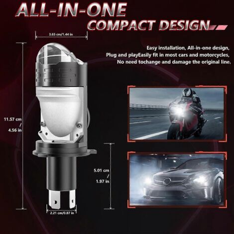 Phare LED H4 IP67 étanche 6000K 80W 10000LM ultra lumineux, ampoule LED voiture haute performance, remplacement phare avant puissant, éclairage route longue/courte, faisceau lumineux blanc froid, dura