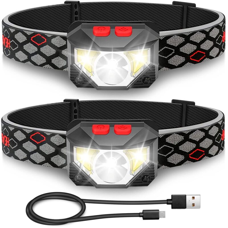 Phare LED, lampe de poche étanche, camping, randonnée, pêche, travail [Classe énergétique A+++]