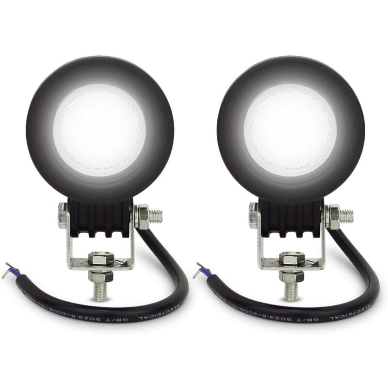 Beijiyi - Phare led Moto 10W Feux Additionnels Moto, Phare de Travail à led Floodlight 12V, Feux de Brouillard Supplémentaires pour Moto Off-Road atv