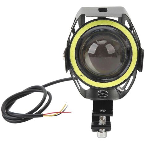 Phare LED Moto Aluminium Blanc Anneau Feux Spot Modifiés, Éclairage Conduite Puissant, Projecteurs Moto Alliage Léger, Lumière Routière Supplémentaire Moto Cross.