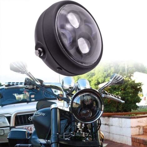 Phare LED Moto Avant 16cm/6.5\" LED Lampe 12v Rond Aluminum