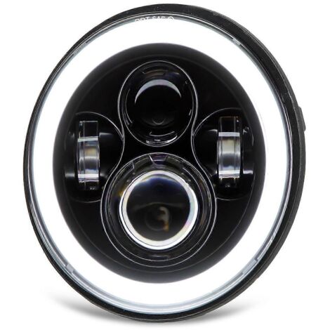 Phare LED Œil d'Ange 7 pouces pour Moto, lumière Blanche et Jaune, Remplacement Universel pour Road Star.