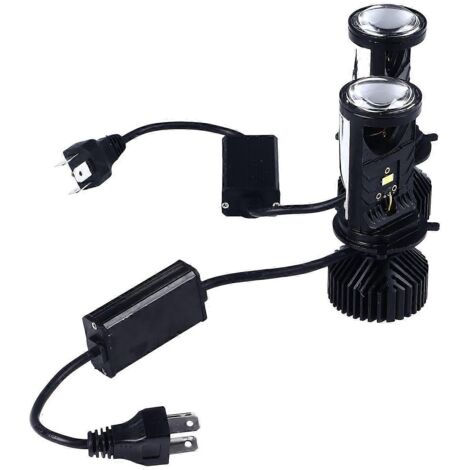 Phare LED projecteur lentille super lumineux 35W H4 faisceau haut bas, ampoule œil de poisson, économie d'énergie, pour C.