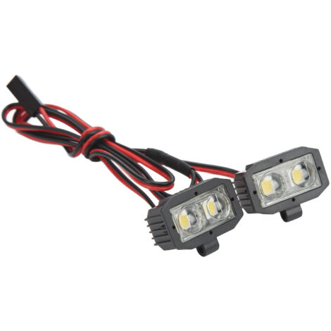 Phare LED RC 4 Blanc Amovible pour Voiture 1/10, Connecteur 2.54mm, 5-7.4V