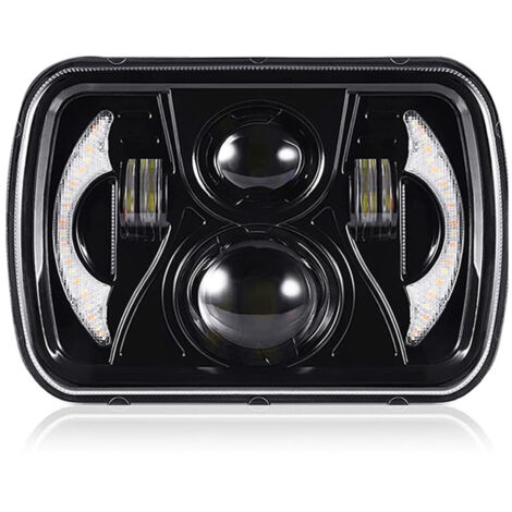 Phare LED rectangulaire 7 pouces, avec feux route/croisement, clignotants DRL, étanche IP67, compatible Jeep, Ford, Chevrolet, GMC, 1 paquet
