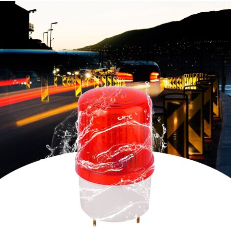 Phare LED Rouge Clignotant pour Chantier, Entrepôt Extérieur - Alimentation 110V