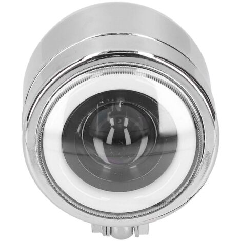 Phare LED universel 4,25 pouces, œil d'ange rond, feux de route/croisement, DRL moto, coque chromée, rétro.