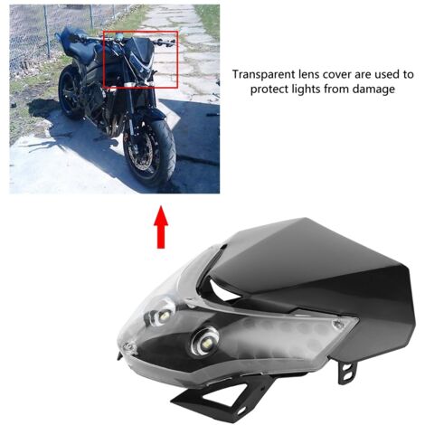 Phare LED Universel pour Moto Dirtbike 12V - Éclairage Sport et Custom avec Cache