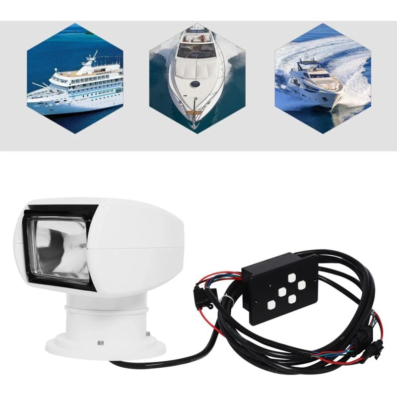 Gojoy - Phare marine 12 v 100 w 360 ° avec télécommande Omnibearing - Multi-angle pour yachts, bateaux de pêche, lampes de travail nautique