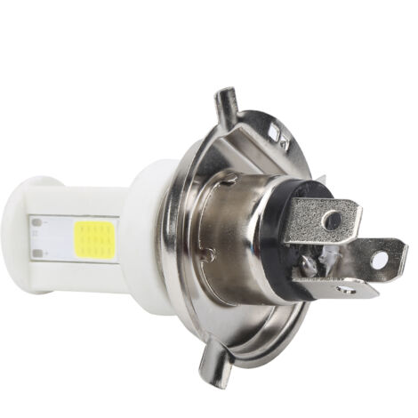 Phare Moto LED H4 1080LM 6500K, Ampoule Haute/Basse Poutre 9-12W, Éclairage Blanc pour Motocyclette