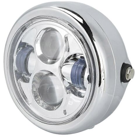 Phare moto rond style rétro, lampe avant modifiée compatible CG125 GN125, électroargenture, éclairage puissant et design classique.