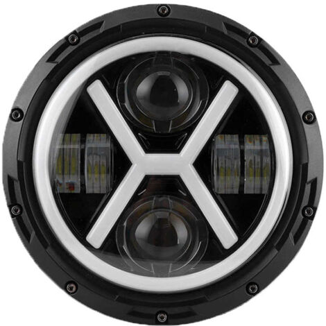Phare Rond En Forme De X A Quatre Yeux De 7 Pouces, Adapte Pour Jeep Wrangler 1 Pieces