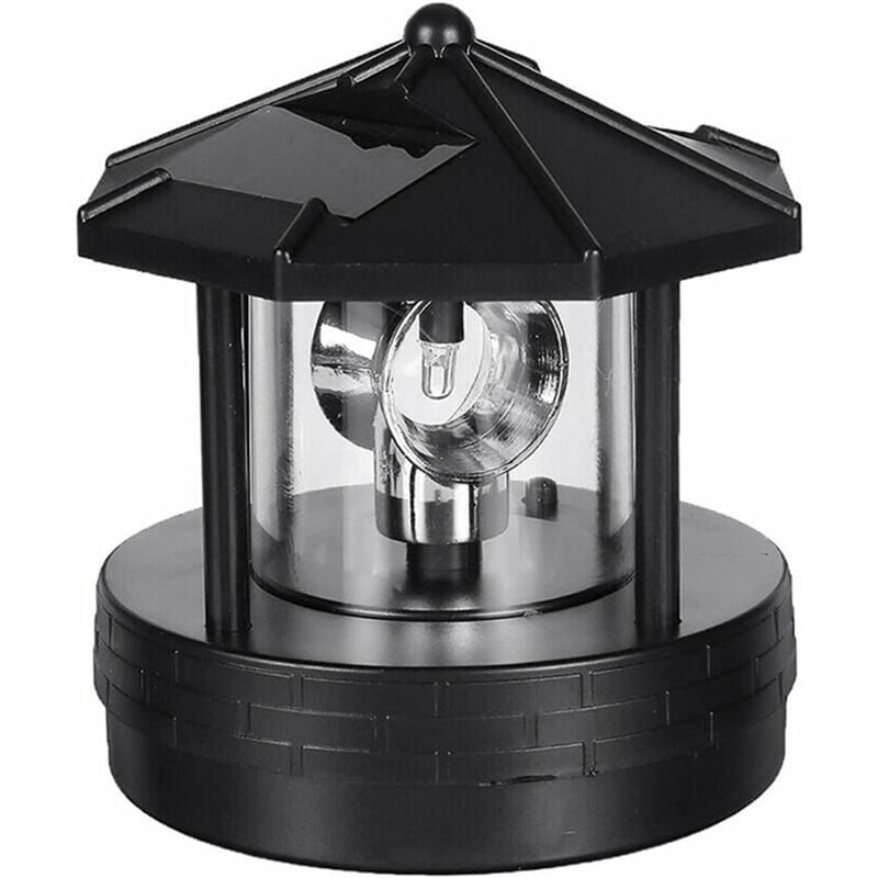 Phare solaire à LED rotatif à 360 degrés, lampe solaire à LED, phare étanche pour décoration de jardin, cour