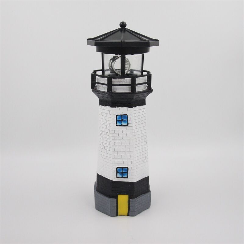 Ugreat - Phare solaire extrieur jardin dcoratif paysage cour pelouse lampe rsine led solaire tour phare(noir)
