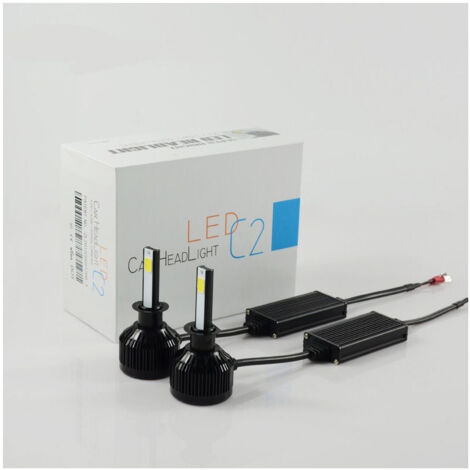 Phares à Led Pour Voitures Phare C2 H1 Phares Puissants Avec Protections En Caoutchouc 3000 Lms