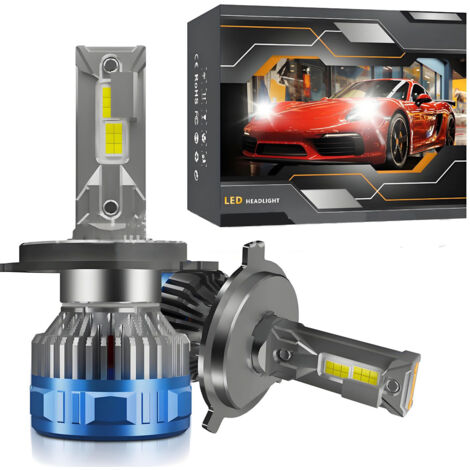 Phares à LED Trois tubes en cuivre haute puissance Total 130W phares à LED automobiles Phares avant décodant la lampe à LED Phares A18 [H4]
