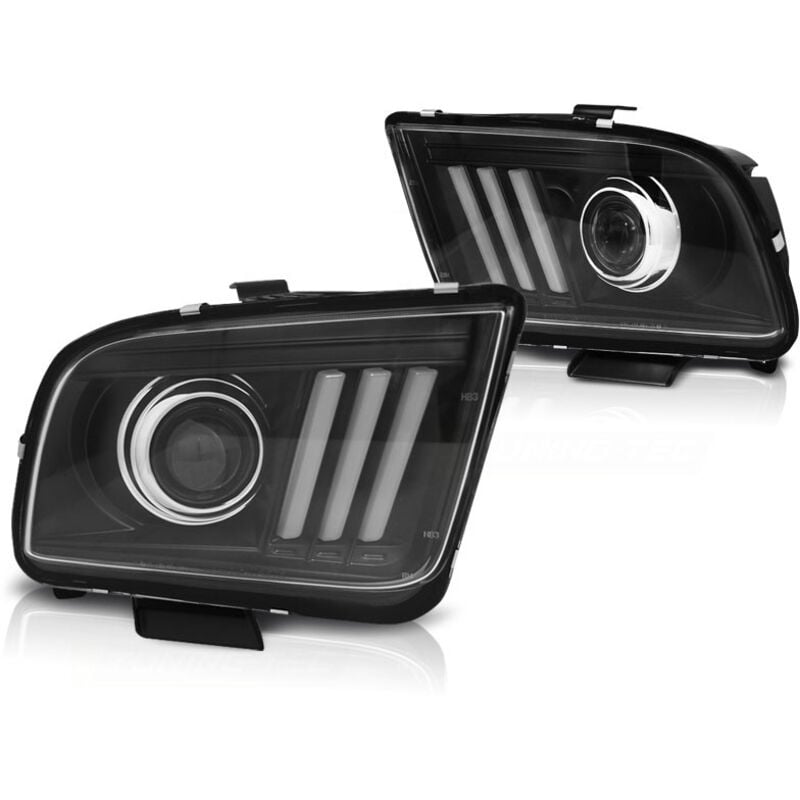 Phares avec feu de position ford mustang 04-09 noir