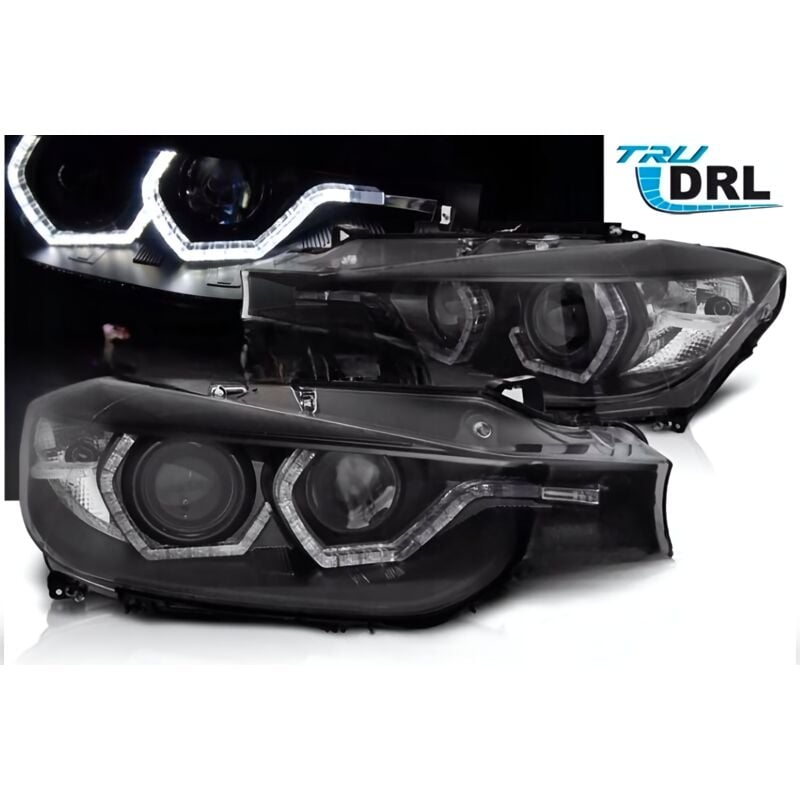 Viking Choice - Phares bmw F30/F31 10 11 - 05 15 Feux diurnes angel eyes led noir drl