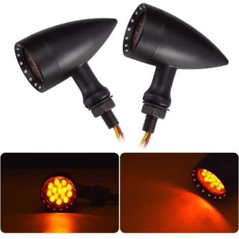 Phares clignotants anti-brouillard avant et arrière  pour moto - En forme de balle noire