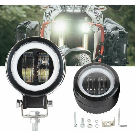 Lot de 2 Phares Moto Feux Additionnels LED 15W - Projecteur Spot LED Moto  Anti Brouillard, Étanche, 3000LM, 12-24V