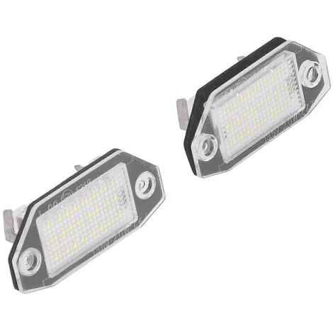 Phares de plaque d'immatriculation LED blanc 12V-24V, plastique, plug-and-play, compatibles Ford Focus et C-MAX 2003-2018.