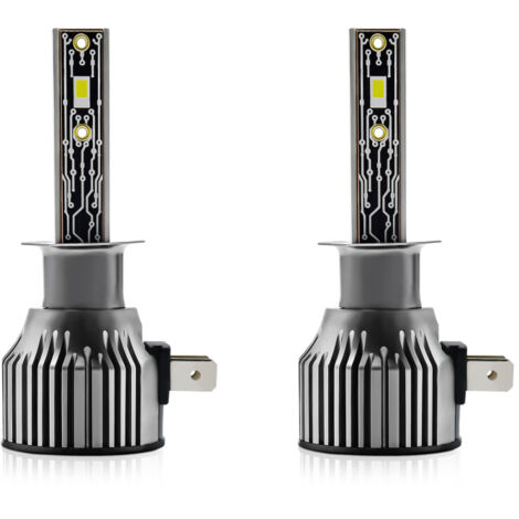 Phares de voiture à LED étanches IP68, 120 W, 6500 K, 12000 lm, compatibles avec les culots LED  10-32 V (lot de 2).