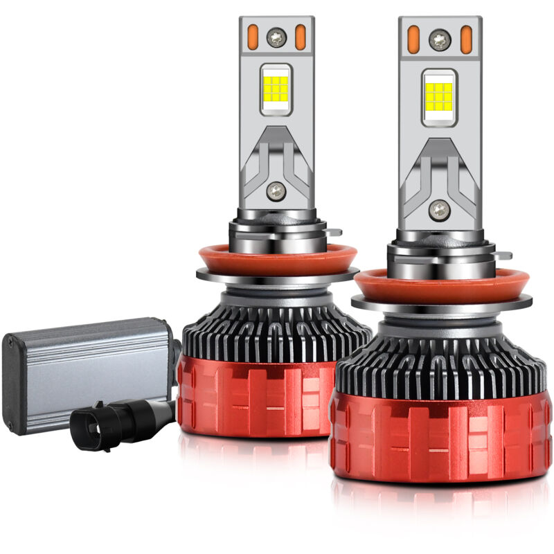 Lifcausal - Phares de voiture à led IP68 étanches 100W Phares de voiture à led 6000K 22000LM 9005 9006 H1 H4 H7 H11 10-32V Phares à led, A15 H11 2